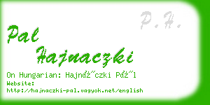 pal hajnaczki business card